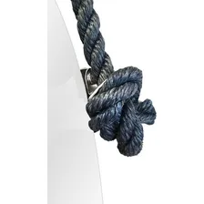 Espelho Decorativo Vintage Alça Sisal Azul 60x40cm Oval Foto mini 3