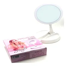 Espelho Dupla Face Com Luz Led Aumento Maquiagem Mesa Foto  mini 1