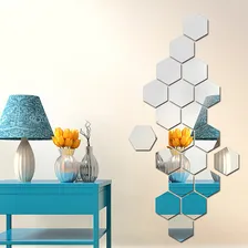Espelho Em Acrílico Decorativo Hexagonal Kit Com 20 Moldura Espelhado Foto mini 4