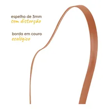 Espelho Grande Moldura Em Couro 110x60cm -  Moldura Caramelo Foto mini 4