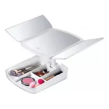 Espelho Maquiagem Dobrável Camarim Led/touch Usb/pilhas Moldura Branco Foto mini 3