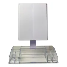 Espelho Maquiagem Mesa Luz Led Portátil Com Porta Maquiagem Foto mini 3
