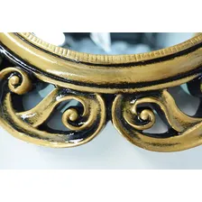 Espelho Oval Provençal Antigo Luxo Decoração Moldura Ouro Velho Foto mini  3