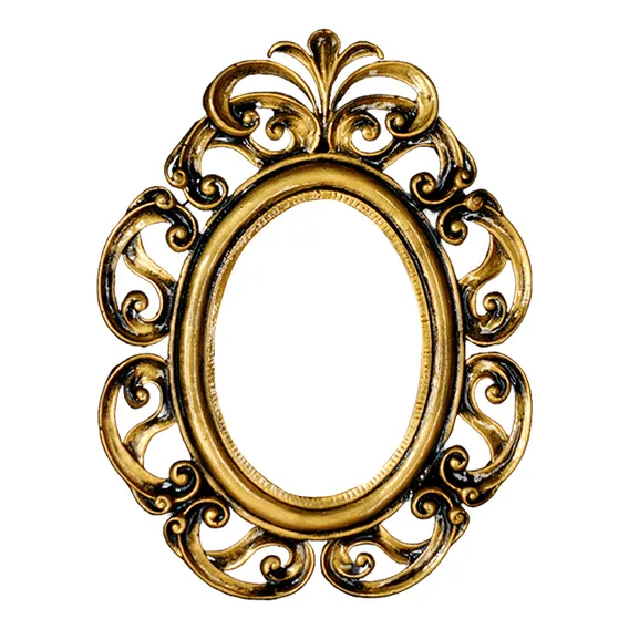 Espelho Oval Provençal Antigo Luxo Decoração Moldura Ouro Velho Foto 1