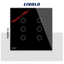 Espelho P/ Interruptor Livolo 6 Touch (somente Vidro) 4x4 Cor Preto Foto mini 1