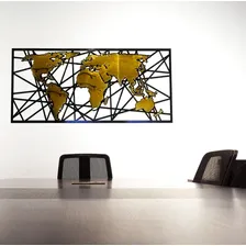Espelho Painel Decorativo 3d Placa Mapa Premium Grande Moldura Dourado Foto mini 2