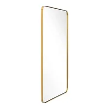 Espelho Retangular Moldura Metal 150x40 Luxo Moldura Dourado Foto mini 1