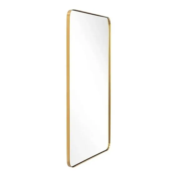 Espelho Retangular Moldura Metal 150x40 Luxo Moldura Dourado Foto 1
