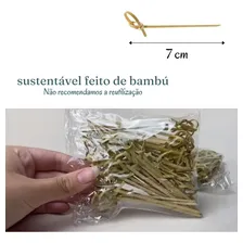 Espetinho De Petisco 7cm Kit Com 1000 Unidades Festa Bistr么 Cor Espeto Nozinho Bambu Espetinho Bambu Foto mini 3
