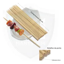 Espeto Bambu Churrasco Palito 30cm 1.000un Atacado Vareta Foto mini 4