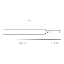 Espeto Duplo Churrasco Gaúcho 75cm Aço Inox cromado Premium Foto mini  2