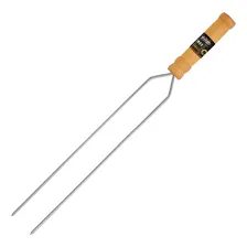 Espeto Duplo Churrasco Gaúcho 75cm Aço Inox cromado Premium Foto  mini 1