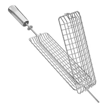 Espeto Grelha Gaiola Inox Grill Churrasqueira Girat贸ria Foto mini 2