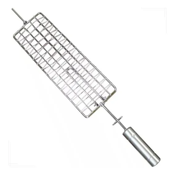Espeto Grelha Gaiola Inox Grill Churrasqueira Girat贸ria Foto 1
