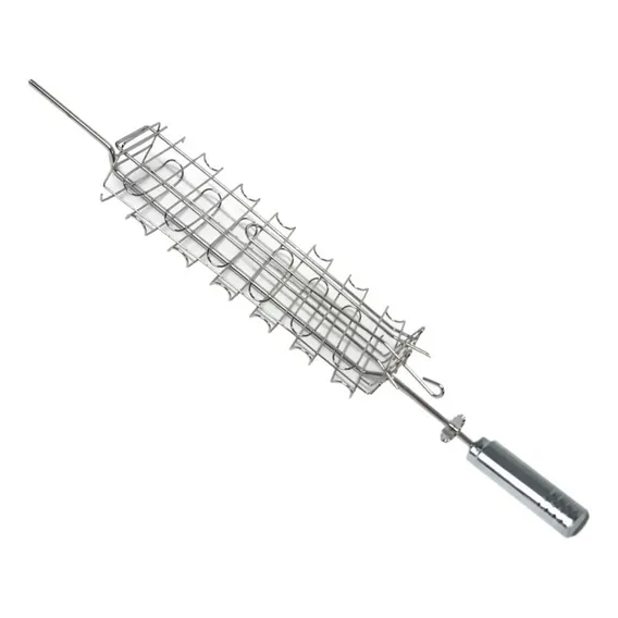 Espeto Grelha Peixe Giratória Cromado 67,5cm Issi Grill Foto 1