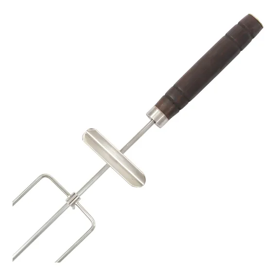 Espeto Para Churrasco Em Inox Girat贸rio Manual 80 Cm Foto 1