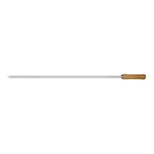 Espeto Simples 85cm Churrasco Mor Aço Cromado Cabo Madeira Foto  mini 1