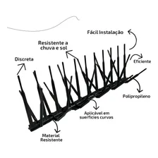 Espicula Anti Pombos Policarbonato Kit 10 Pçs Preto Cor Preta Foto mini 2
