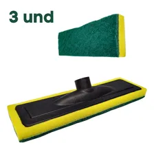 Esponja Abrasiva Limpa Azulejo Piso Bucha Esfregão Kit Com 3 Foto  mini 1