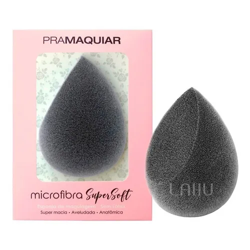 Esponja Maquiagem Microfibra Supersoft Pramaquiar Sem Latex Cor Preto Foto 1