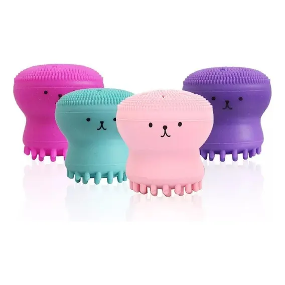 Esponja Silicone Limpeza Facial - Polvo Rosa Foto 1