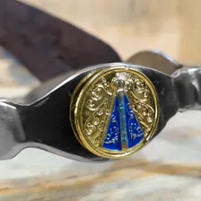 Espora Inox N.s. Pingente Cavalo Correias Couro Santinho Foto mini 4