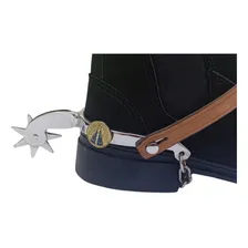 Espora Inox Santa Vaquejada Vaqueiro Cavalo Com Correia Foto mini 4