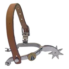 Espora Inox Santa Vaquejada Vaqueiro Cavalo Com Correia Foto mini 2