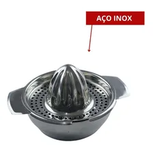 Espremedor De Laranja Limão Manual Em Aço Inoxidável Prático Cor inox Foto mini  2