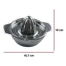 Espremedor De Laranja Limão Manual Em Aço Inoxidável Prático Cor inox Foto mini 4