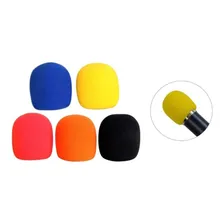 Espuma Colorida Pop Filter Protetora Para Globo De Microfone Cor Preto Foto mini 3