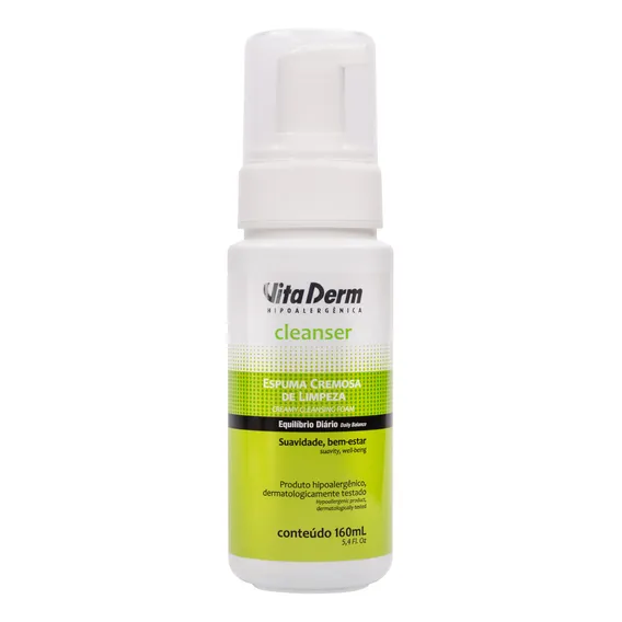 Espuma Cremosa De Limpeza Vita Derm 160ml Foto 1