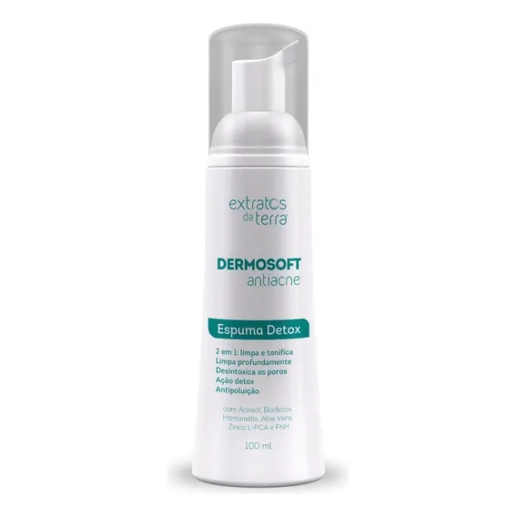 Espuma Detox Dermosoft Antiacne 100ml Extratos Da Terra Tipo de pele Acneica Foto 1