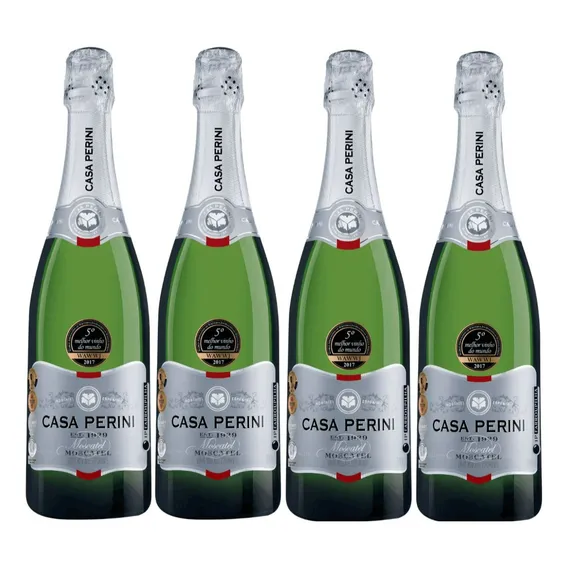 Espumante Moscatel Casa Perini Premiado 750ml Caixa Kit 4unCasa Perini Espumante adega Casa Perini moscatel 750 pacote x 4 u Foto 1