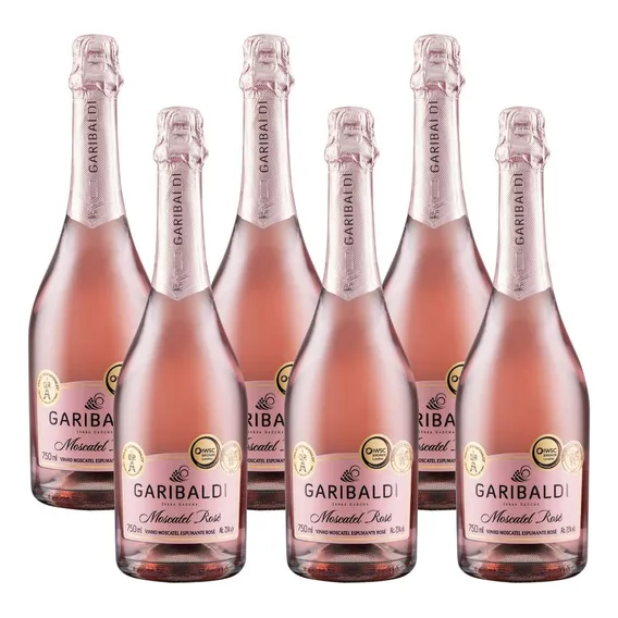 Espumante Moscatel Rosé 750ml Garibaldi Caixa 6 Foto 1