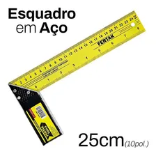 Esquadro De Aço Cabo Alumínio 10pol 25cm Fertak Metálico Foto  mini 1