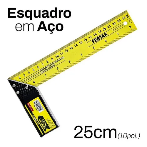 Esquadro De Aço Cabo Alumínio 10pol 25cm Fertak Metálico Foto 1