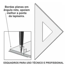 Esquadro Desetec Trident Gravação 1521 Para Desenho Técnico Foto mini 4