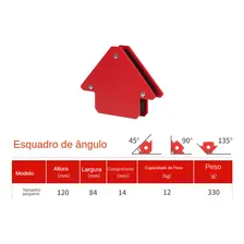 Esquadro Magnético Solda 12 Kg Soldador Serralheiro Snel Ferramentas Foto mini 3