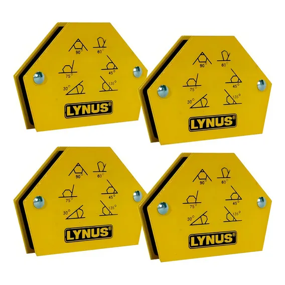 Esquadro Magnético Soldador Eml-12a 12kg Kit 4 Peças Lynus Foto 1