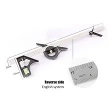 Esquadro Nível E Transferidor Combinado 3 Em 1 Inox 300mm Foto mini 4