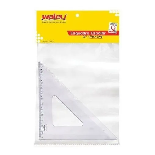 Esquadro Poliestireno 45graus 21cm Cr. Waleu Cor Cristal Foto 1