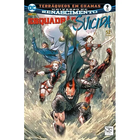 Esquadrão Suicida: Terráqueos Em Chamas: Parte 1, De Rob Williams. Série Esquadrão Suicida - 2ª Série, Vol. 9. Editora Panini, Capa Mole, Edição 1 Em Português, 2018 Foto 1