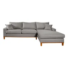 Essencial Estofados Modena Living chaise sofa 4 lugares moderno confortavel Sofá Cinza Linho Foto mini 2