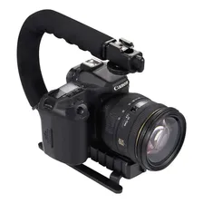 Estabilizador Câmera Dslr Celular Kit Filmagem Luz Microfone Cor Preto Foto mini 3