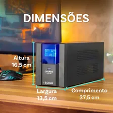 Estabilizador Oberon OR-NL585 - 1500 va 900 W 220 V cor preto Foto mini 4