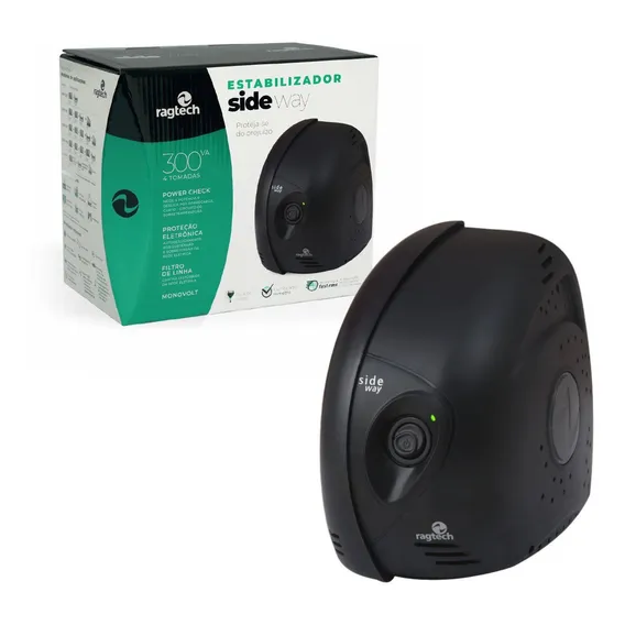 Estabilizador Ragtech Side Way 300va Sdw 300 M2 220v/220v Cor Preto Foto 1