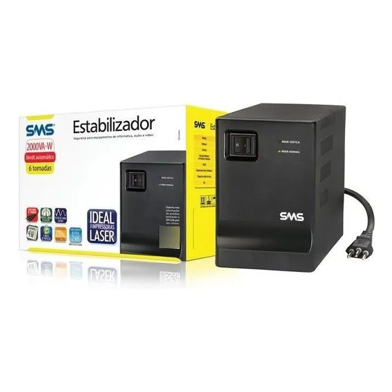 Estabilizador Sms Progressive Iii 2000va Bivolt Foto 1