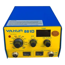 Estação De Solda Retrabalho Yaxun 881d 2 Em 1 Soprador Ferro Cor Azul 220V Foto mini  2