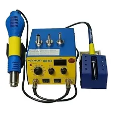 Estação De Solda Retrabalho Yaxun 881d 2 Em 1 Soprador Ferro Cor Azul 220V Foto  mini 1